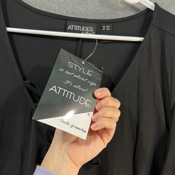 Attitudes by Renee Petite Lace Front Maxi Dress Black 3XP - Picture 5 of 16